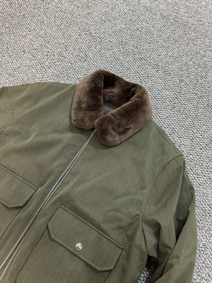 Loro Piana Ultra-Fine Wool Mink Collar Jacket