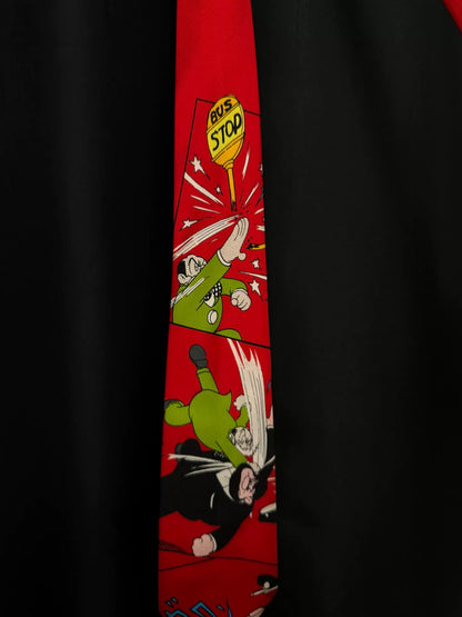 yohji yamamoto vintage anime silk tie