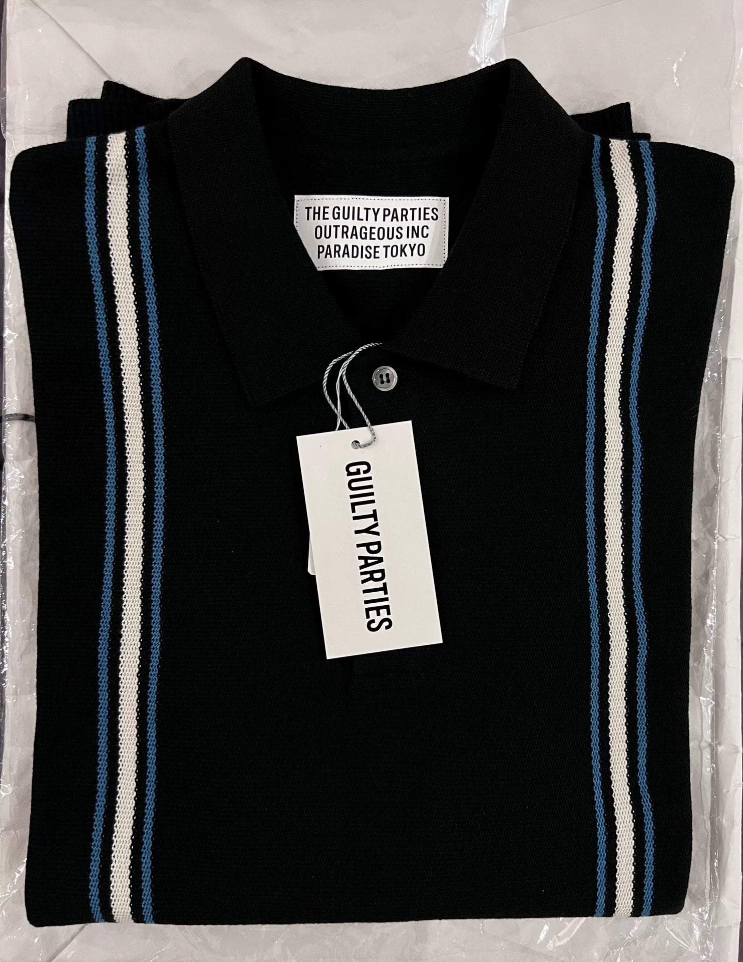 WACKO MARIA STRIPED JACQUARD KNIT POLO SHIRT