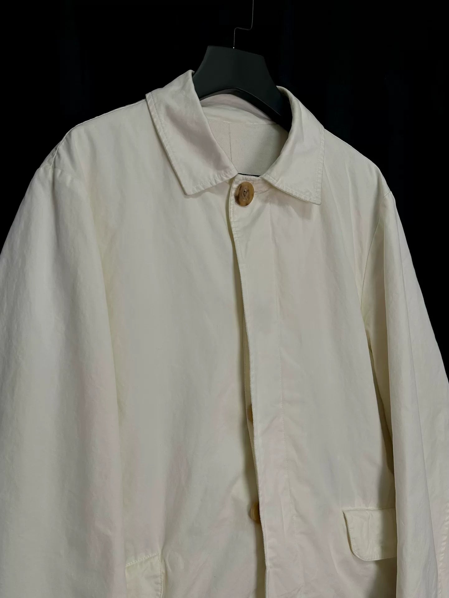 paul harnden classic mac coat in ivory