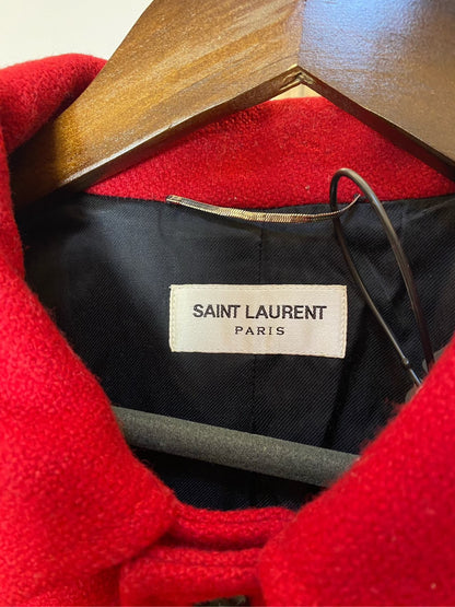 Saint Laurent Red Leopard Print Baseball Jacket