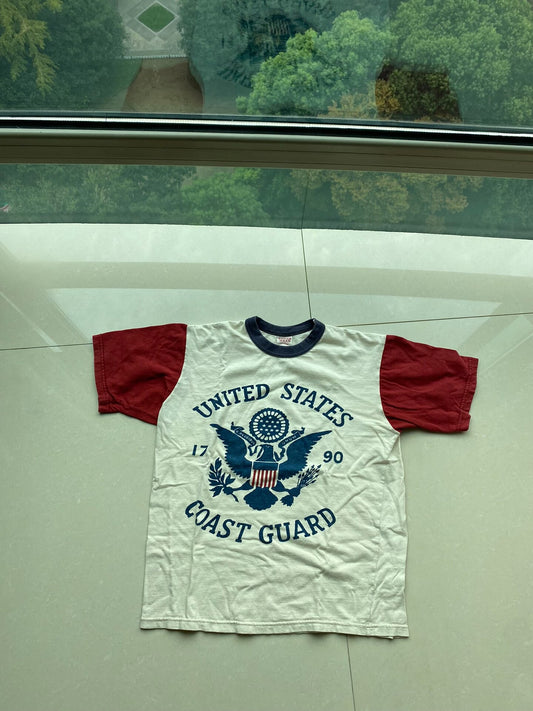 red and white coast guard short sleeve tee