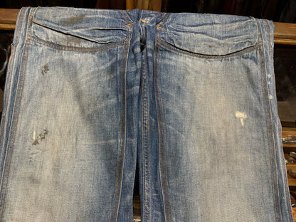 distressed double rl workwear denim pants
