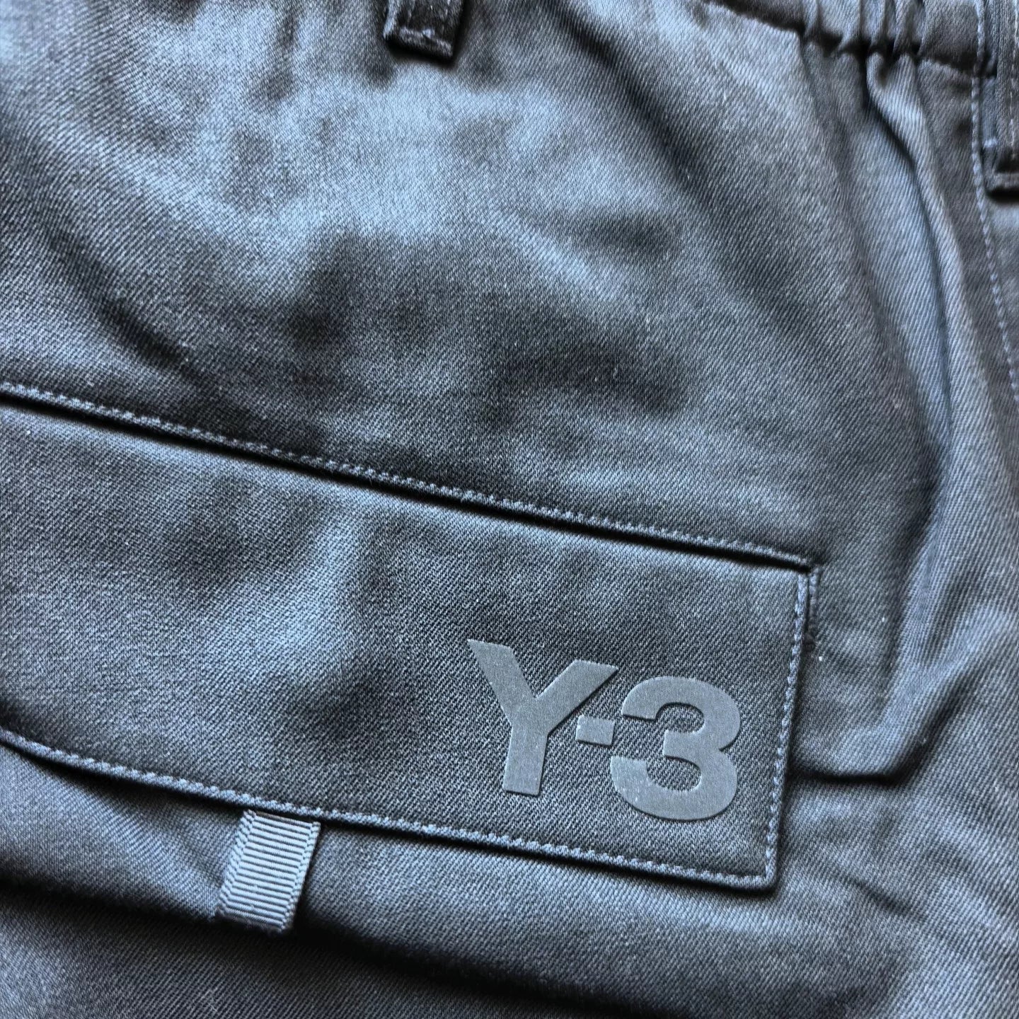 Y-3 Black Wool Cargo Pants Size L
