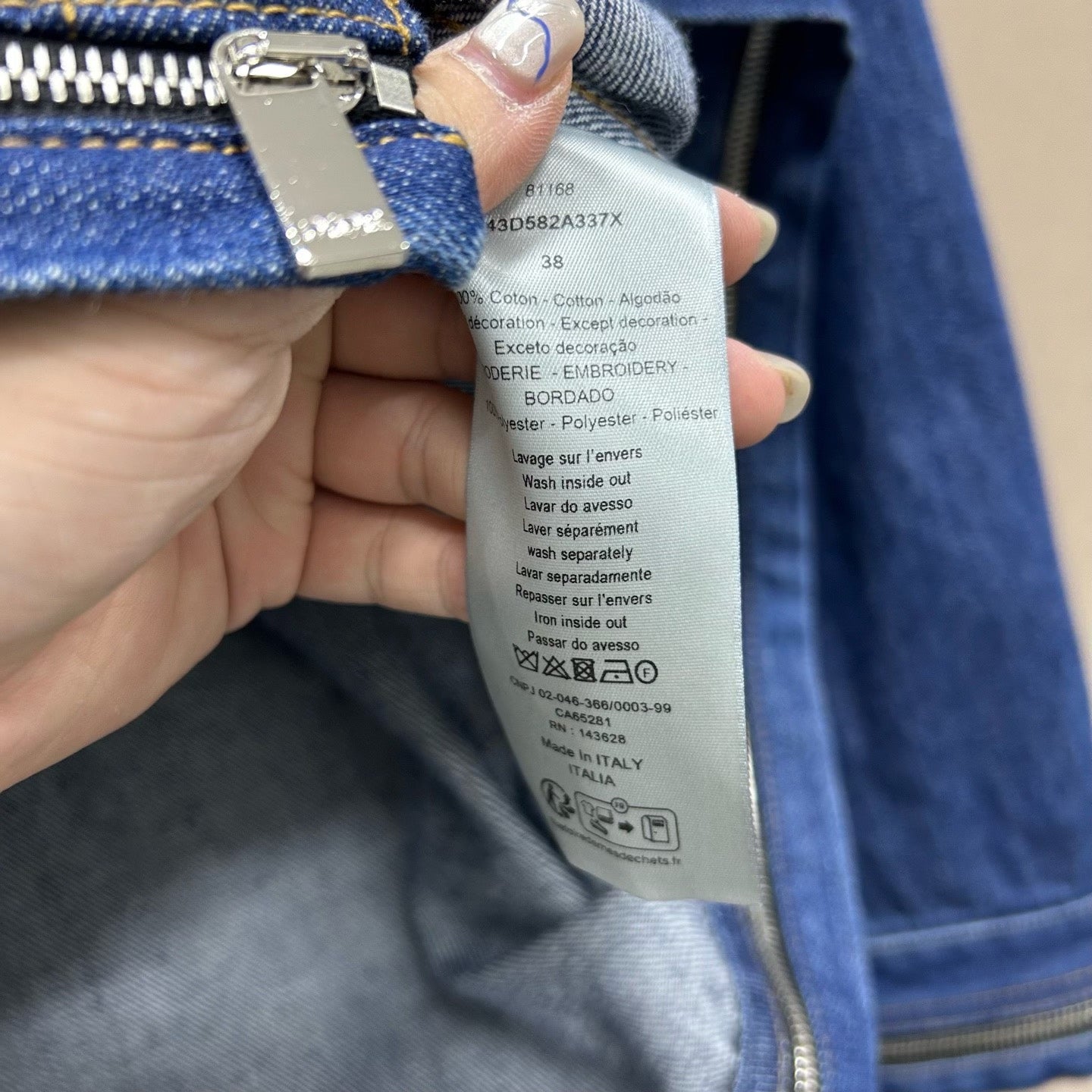 dior denim shirt with removable zip logo