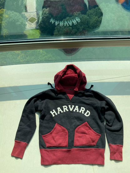 red and black hooded sweatshirt with pockets