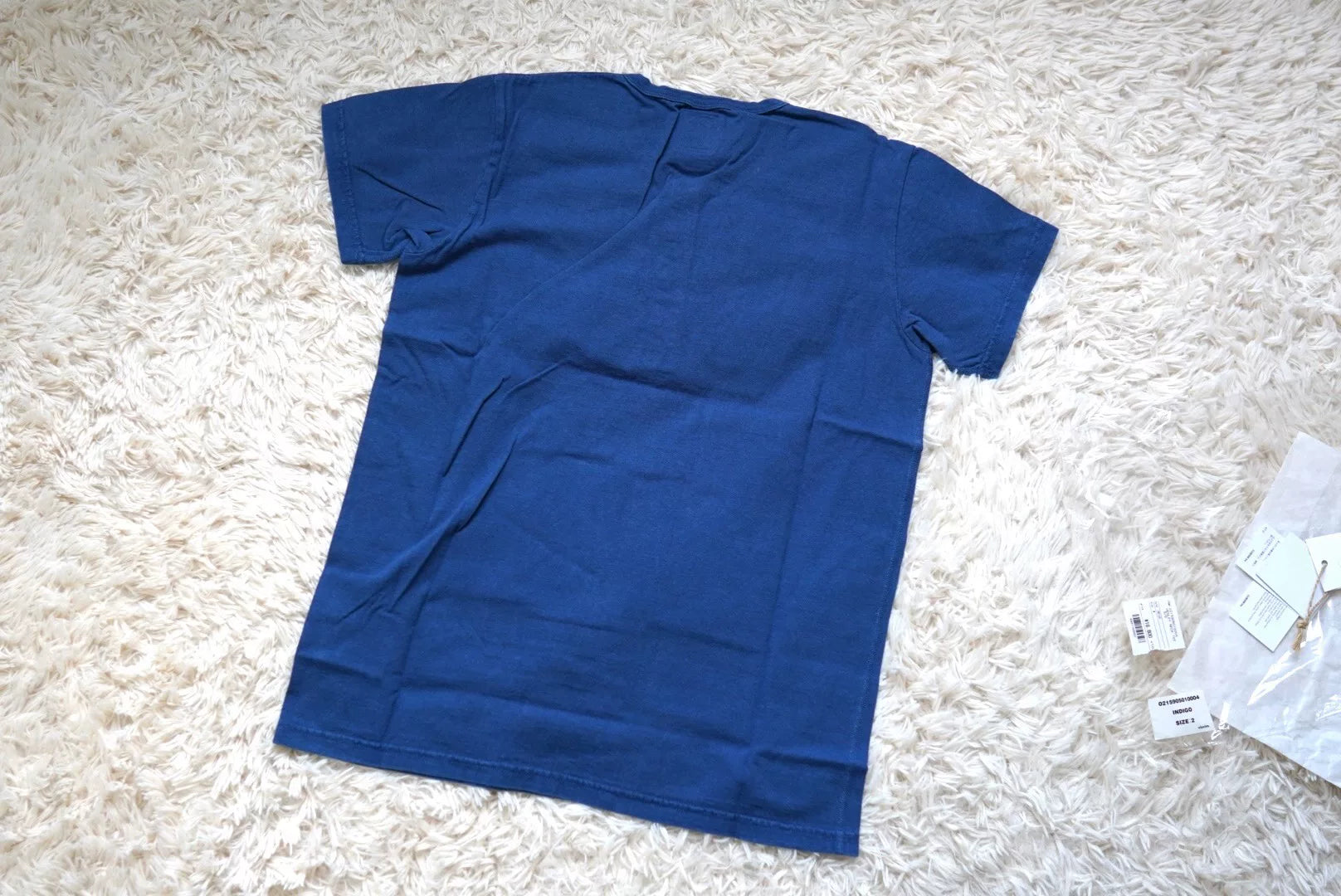visvim henley neck indigo tee