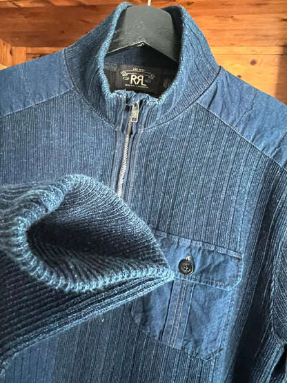 vintage blue dyed pullover knit sweatshirt