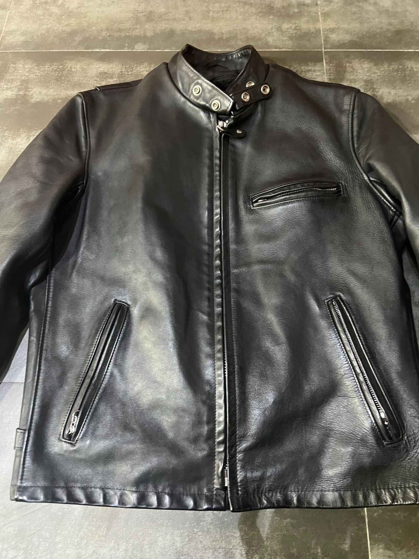 Schott NYC Classic Stand Collar Leather Jacket #641