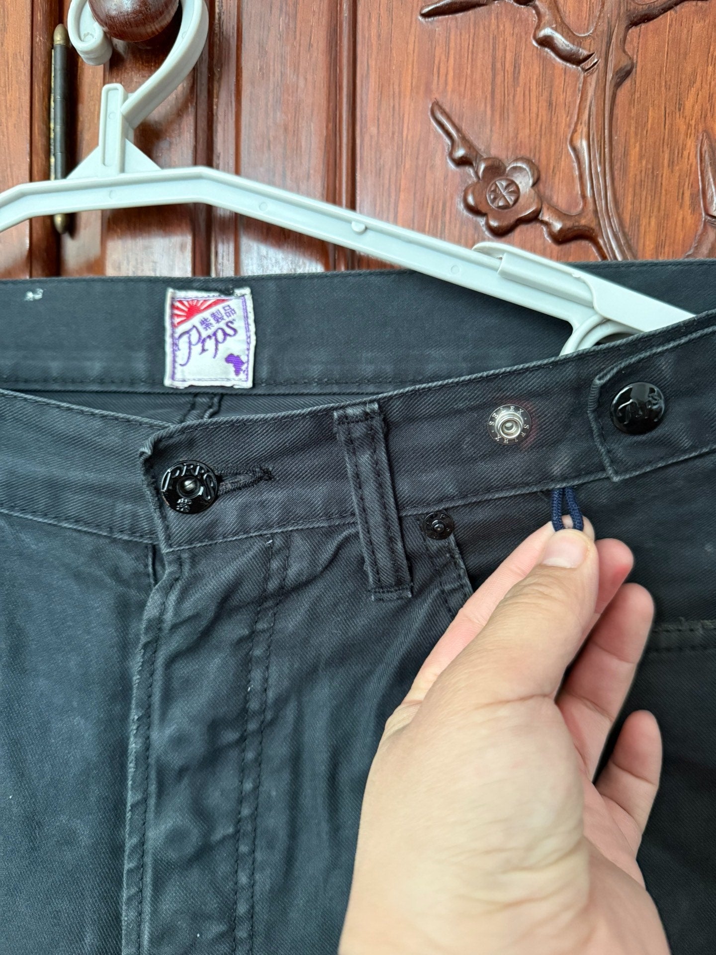 PRPS Men's Black Gray Straight Jeans