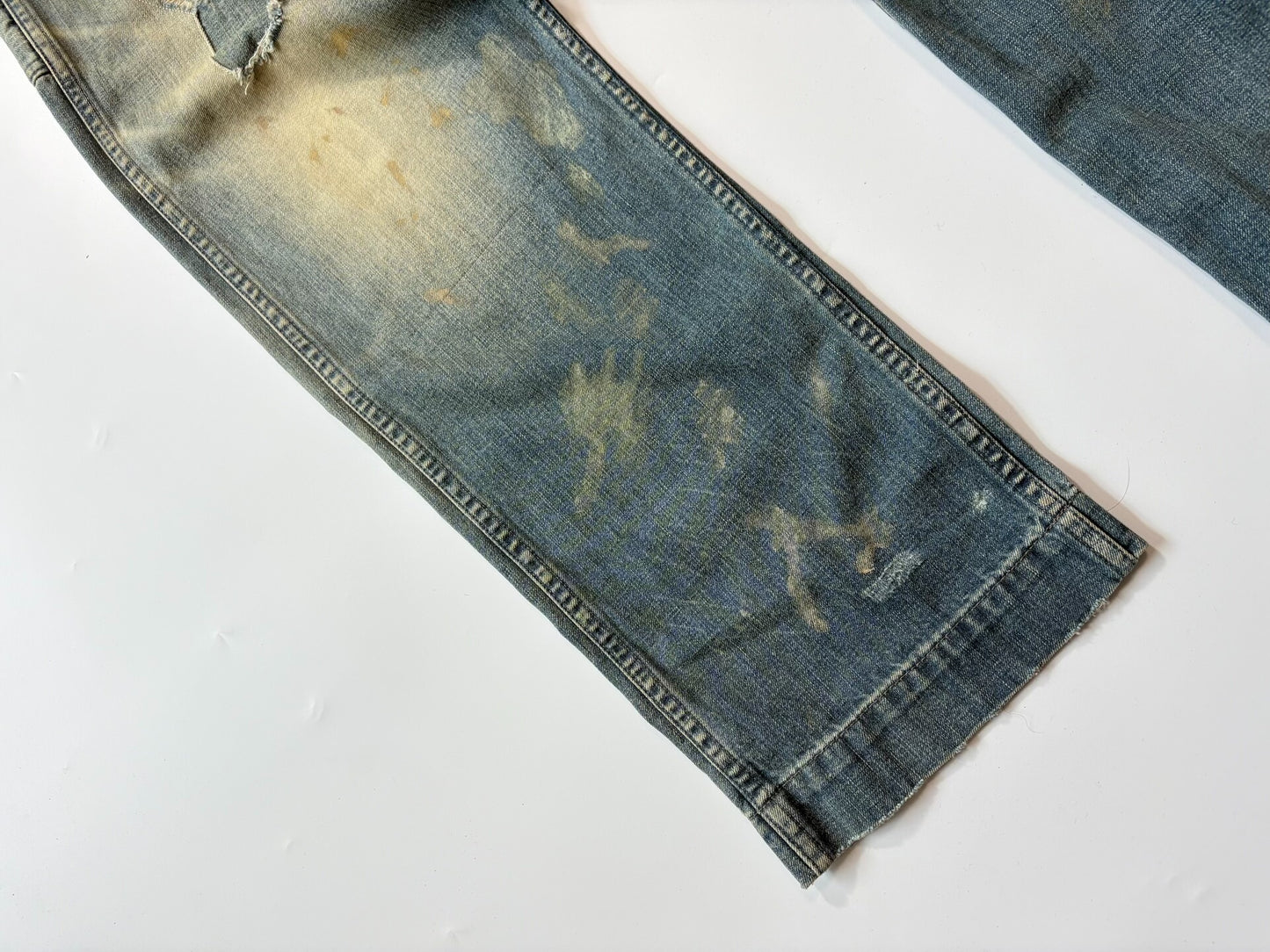 RRL Double RL Vintage Oiled Distressed Jeans