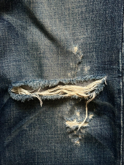 distressed washed denim pants by number nine