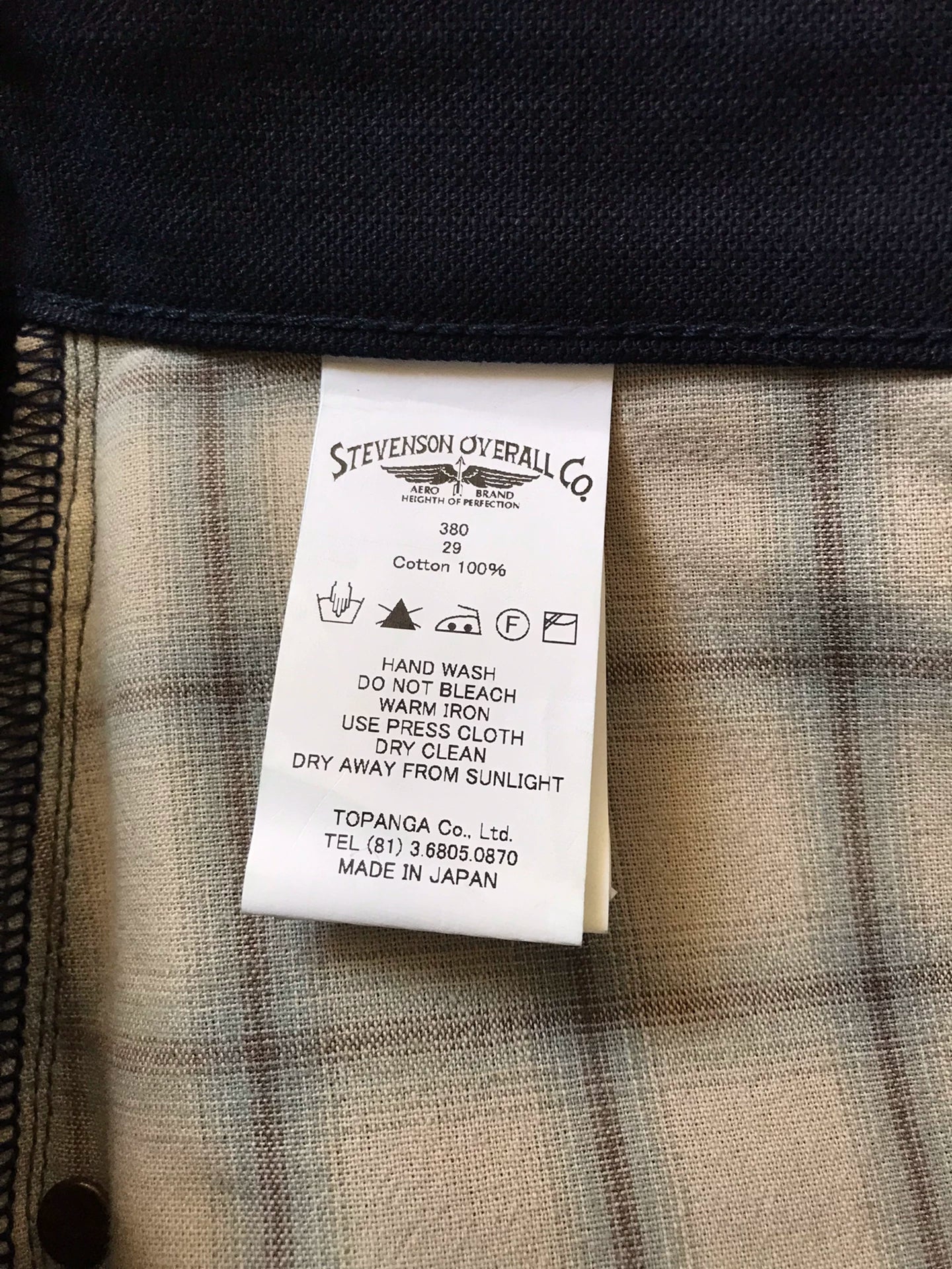 Stevenson Overall 380 Indigo Canvas Pants