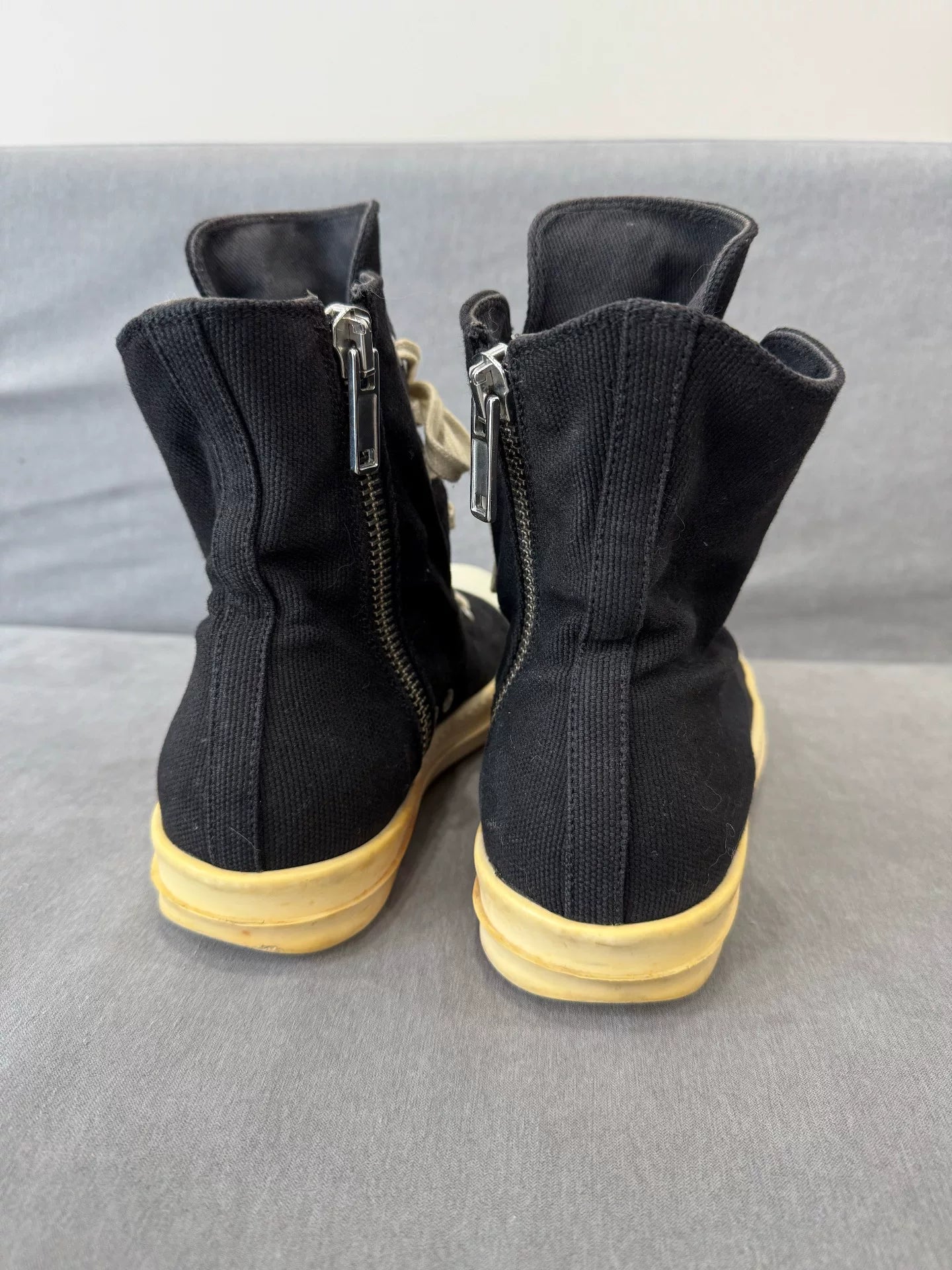 rick owens canvas high top sneakers size 40