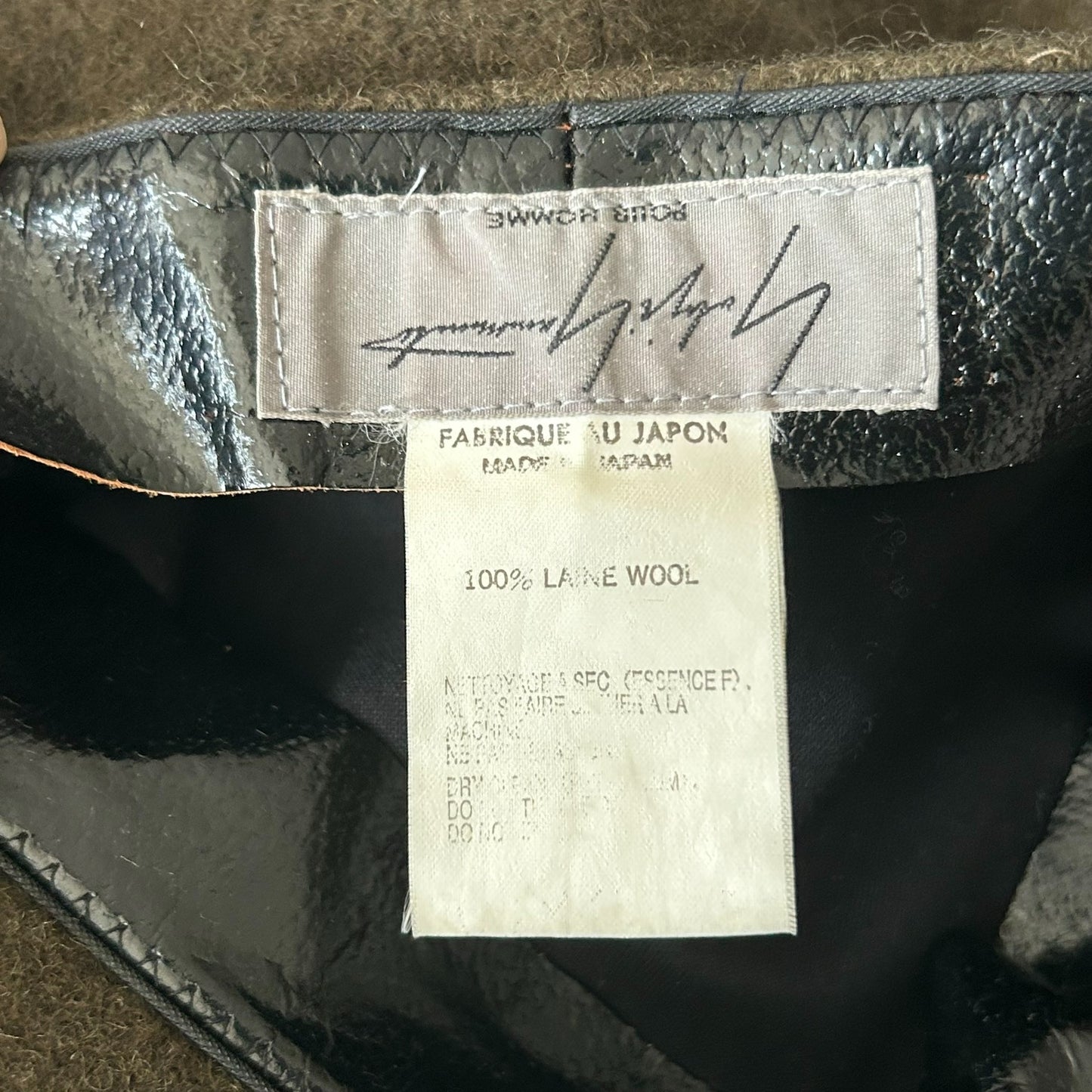 army green wool beret by Yohji Yamamoto