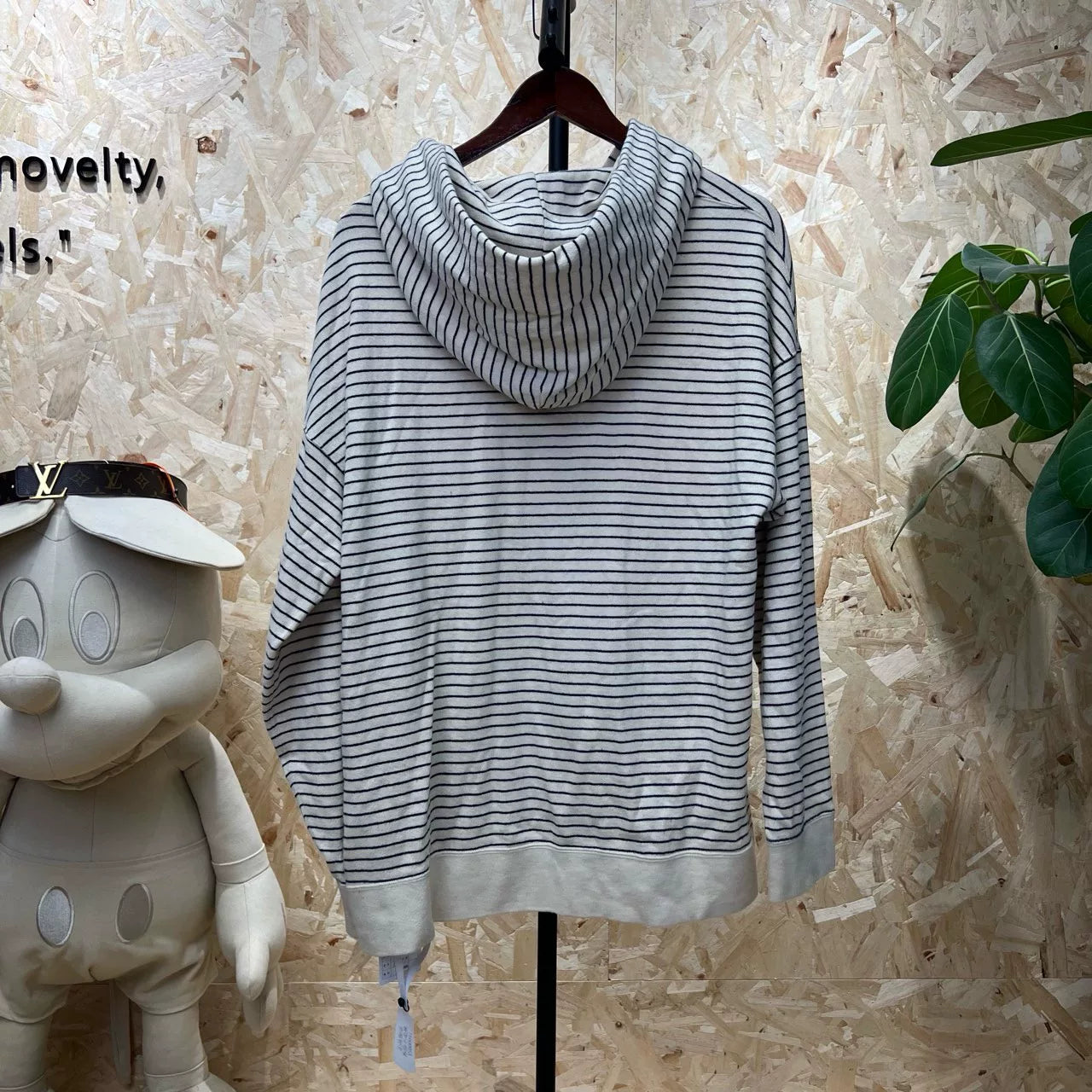 visvim black and white striped hoodie sweatshirt