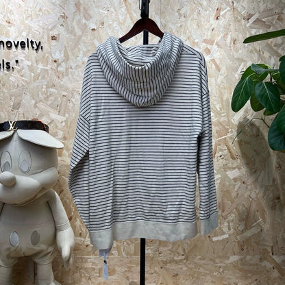 visvim black and white striped hoodie sweatshirt