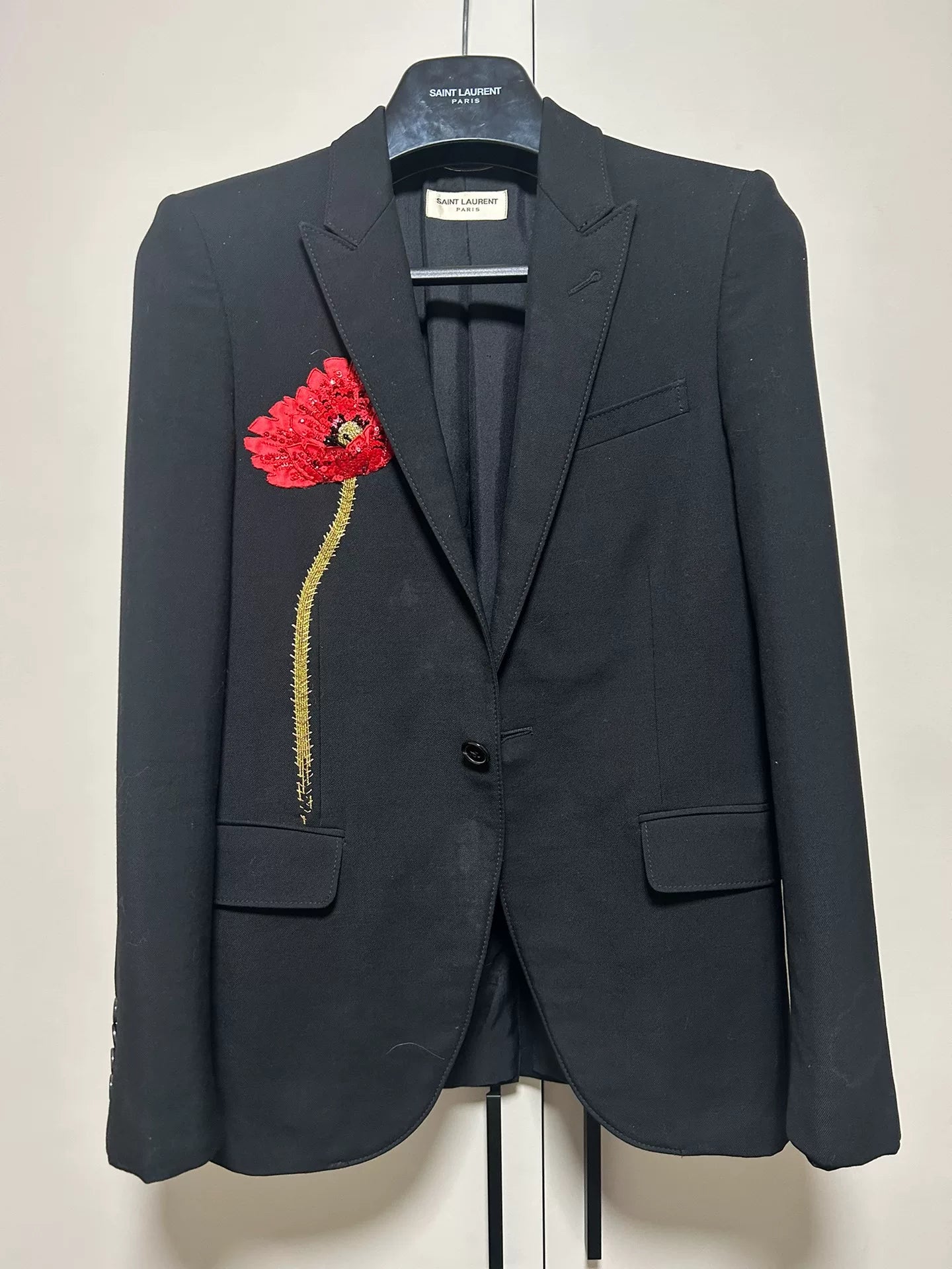 Saint Laurent Poppy Flower Blazer