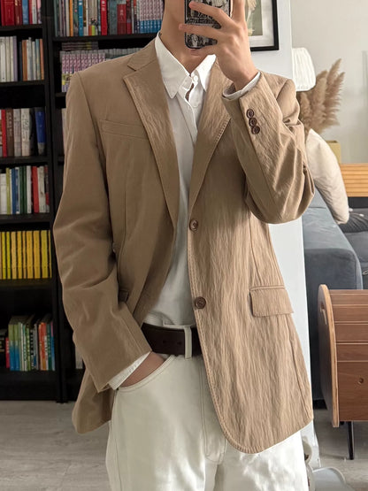 Yohji Yamamoto Textured Beige Blazer Jacket