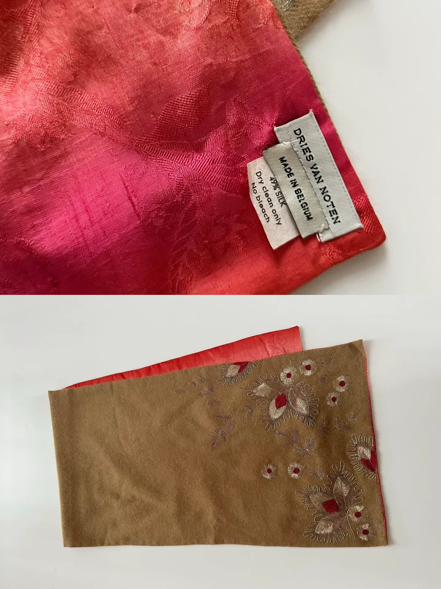 Dries Van Noten 90s Embroidered Wool Scarf