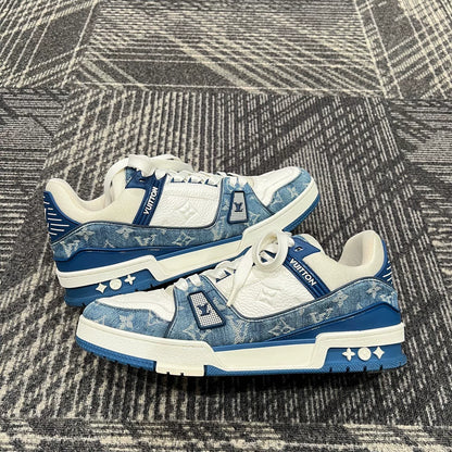 Louis Vuitton Blue Denim Trainers Size 42