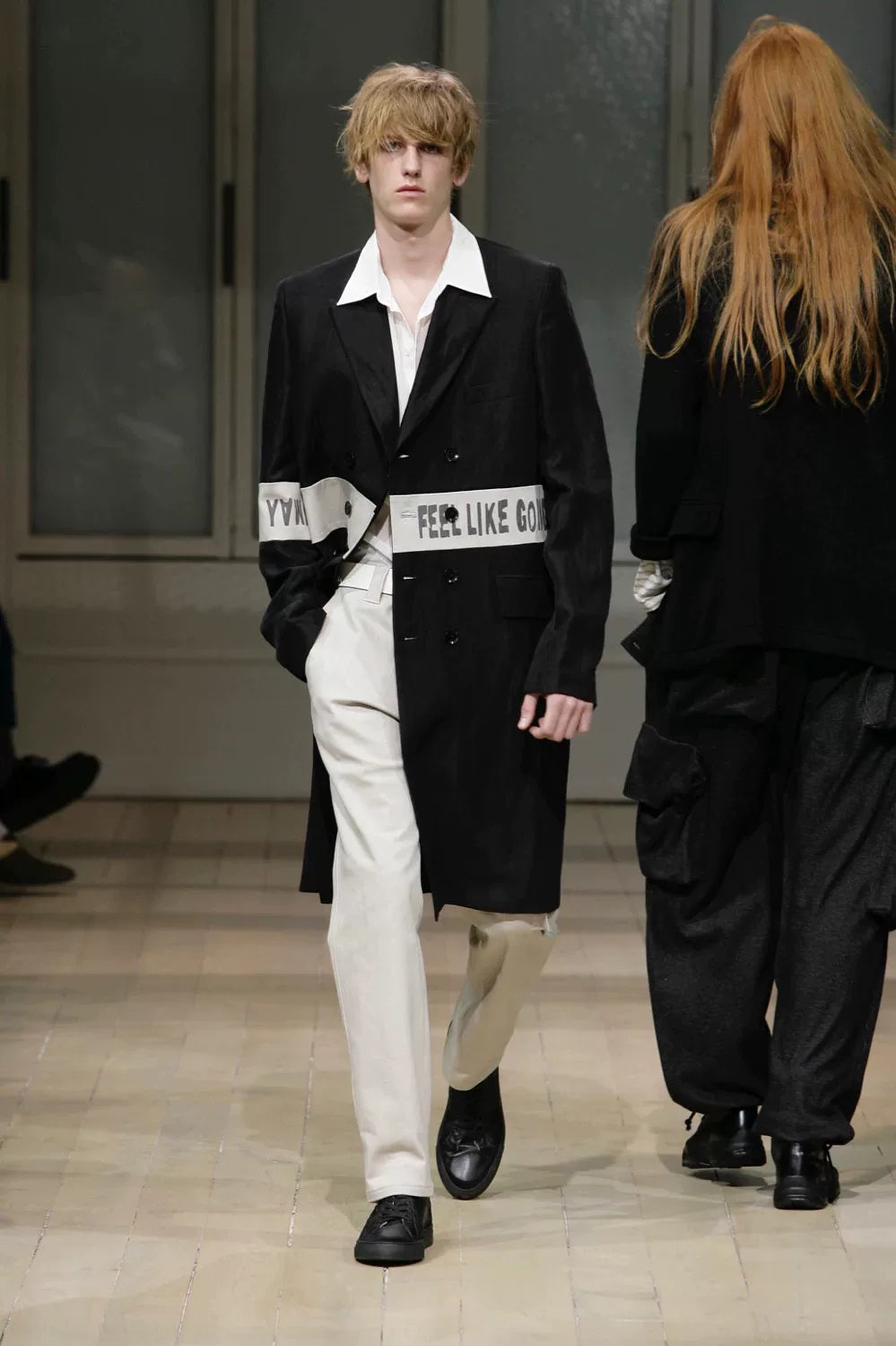 yohji yamamoto bamboo fiber long coat