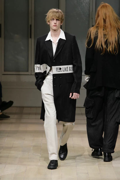 yohji yamamoto bamboo fiber long coat