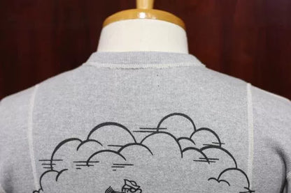 thick long sleeve tee with USN print