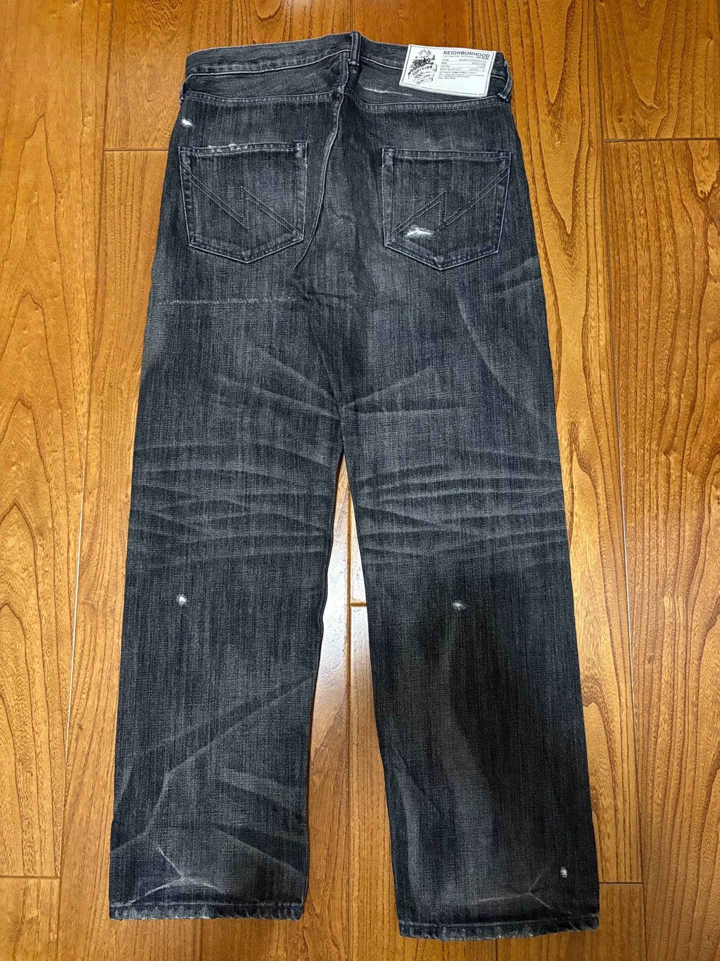 vintage black denim jeans with embellishments