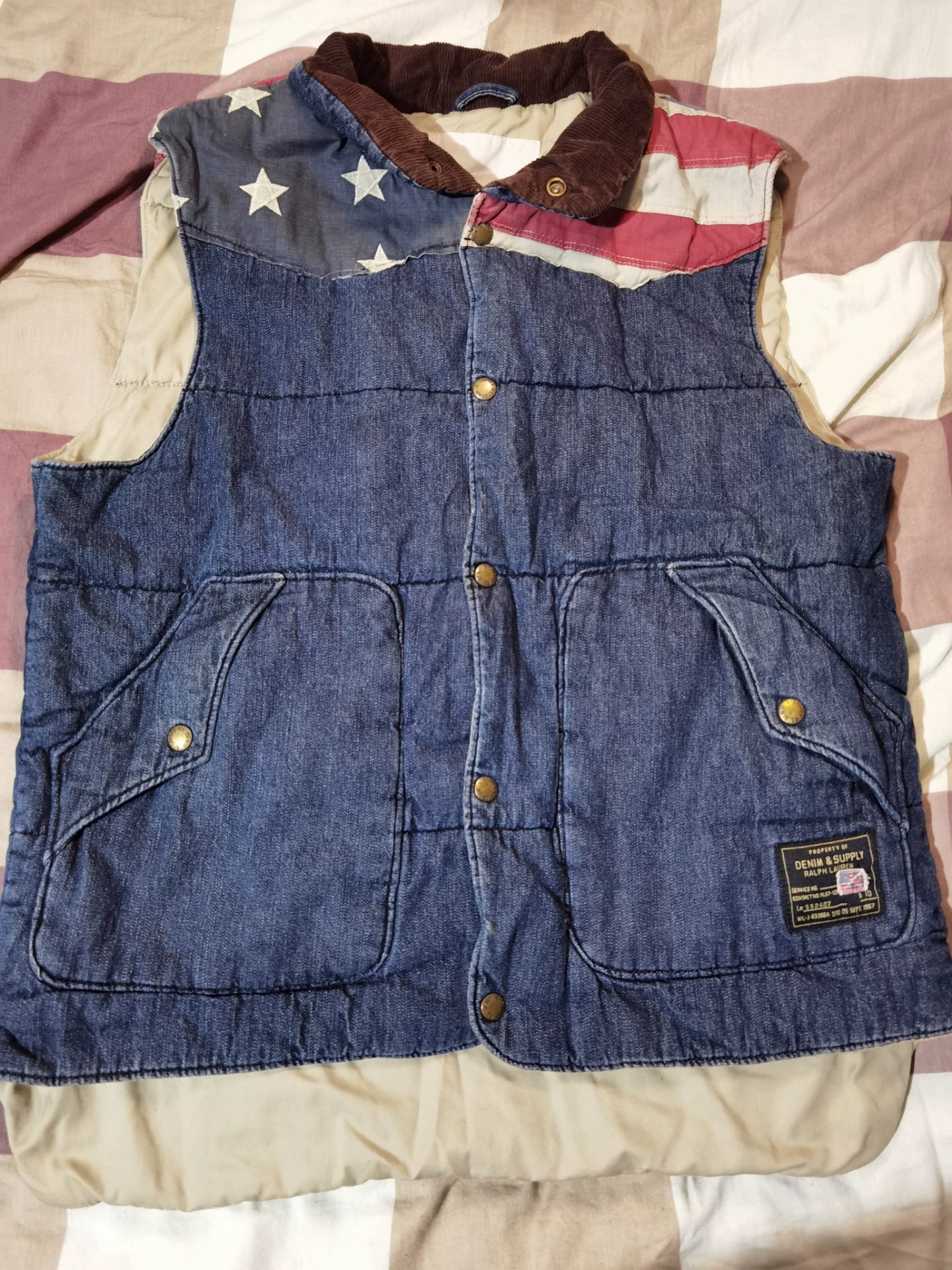 RRL Ralph Lauren Denim Quilted Vest