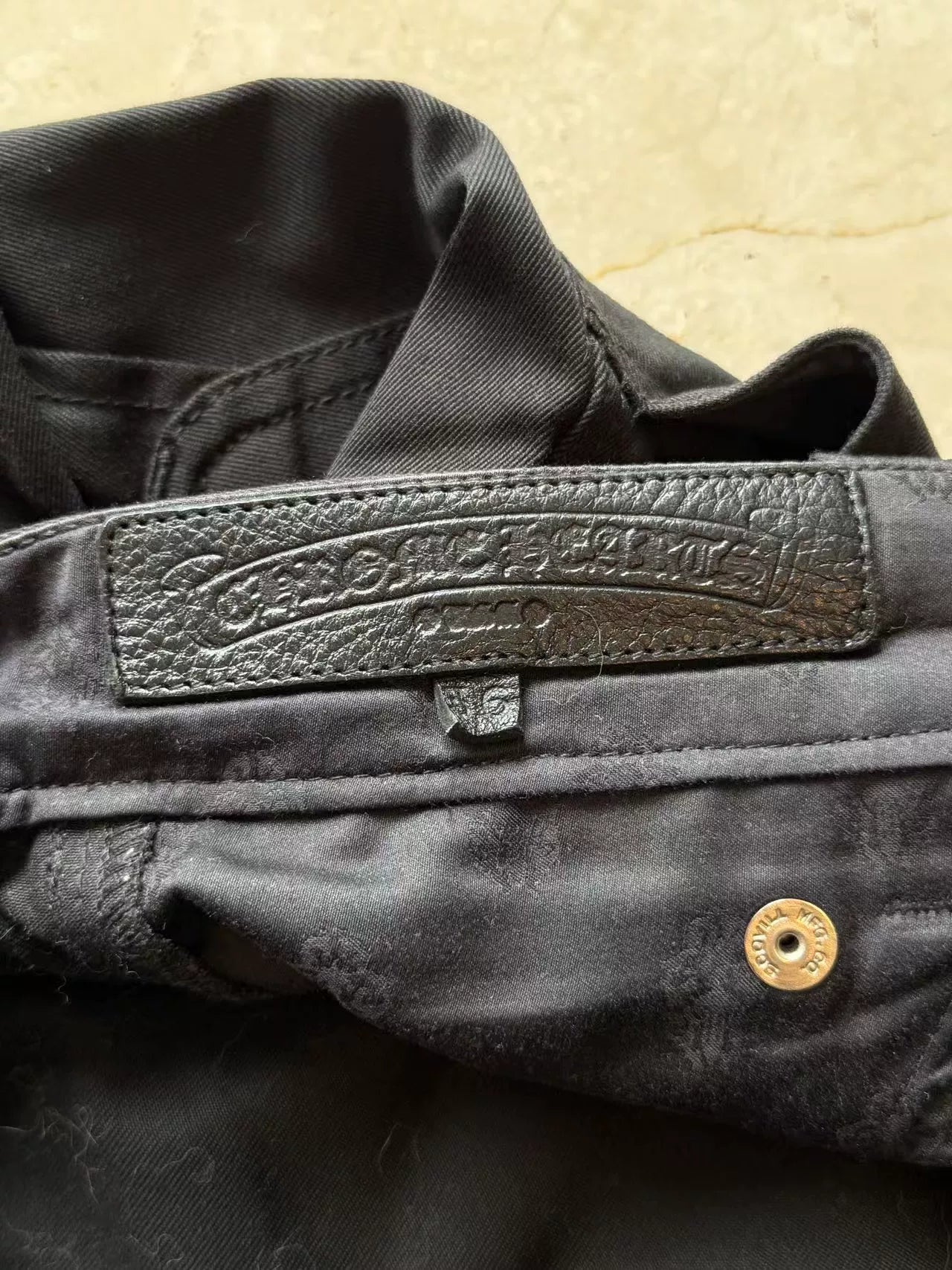 Chrome Hearts Black Cargo Shorts with Studs