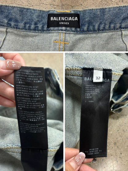 balenciaga raver baggy denim cargo pants