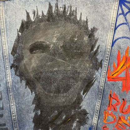 balenciaga graffiti print denim jacket