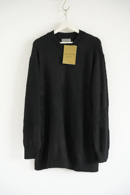 black oversized textured sweater