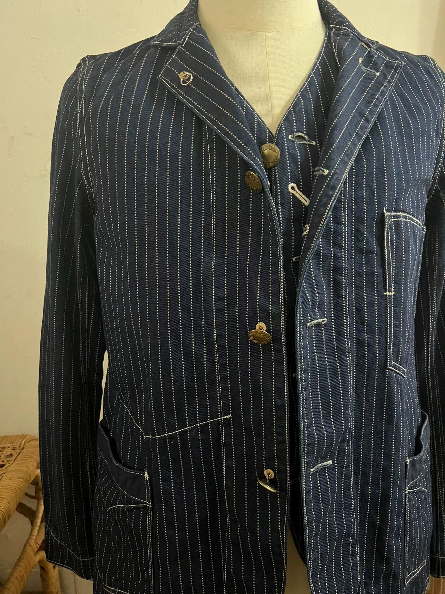 Freewheelers Discharge Print Coat & Vest Set