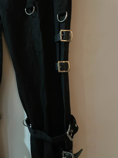 black bondage low-rise pants by Dolce&Gabbana