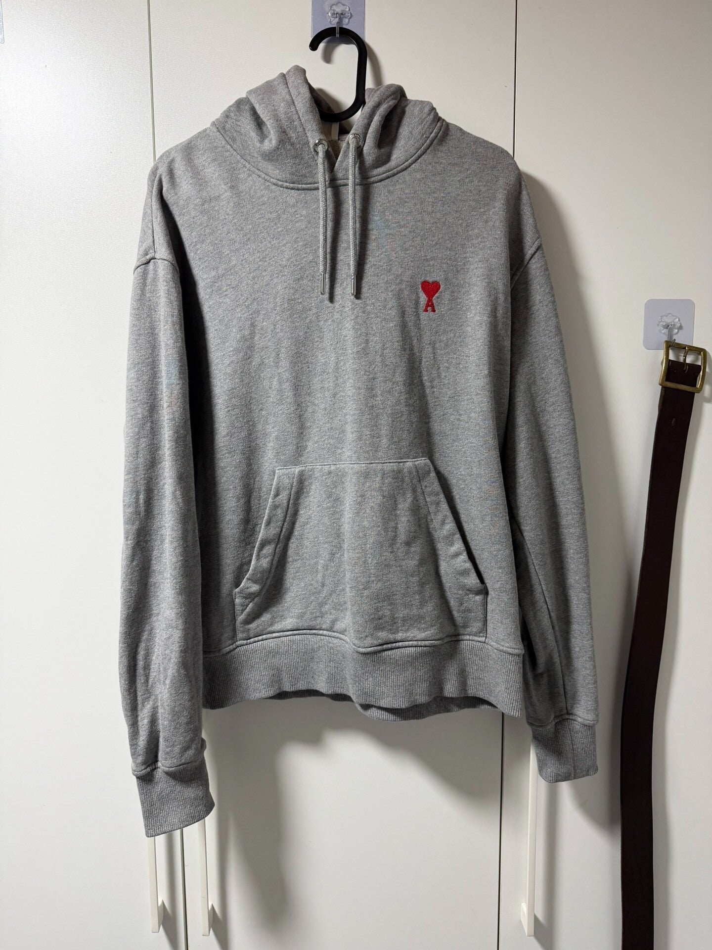 ami gray hooded sweatshirt