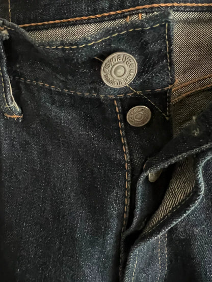 pure blue japanese straight denim jeans