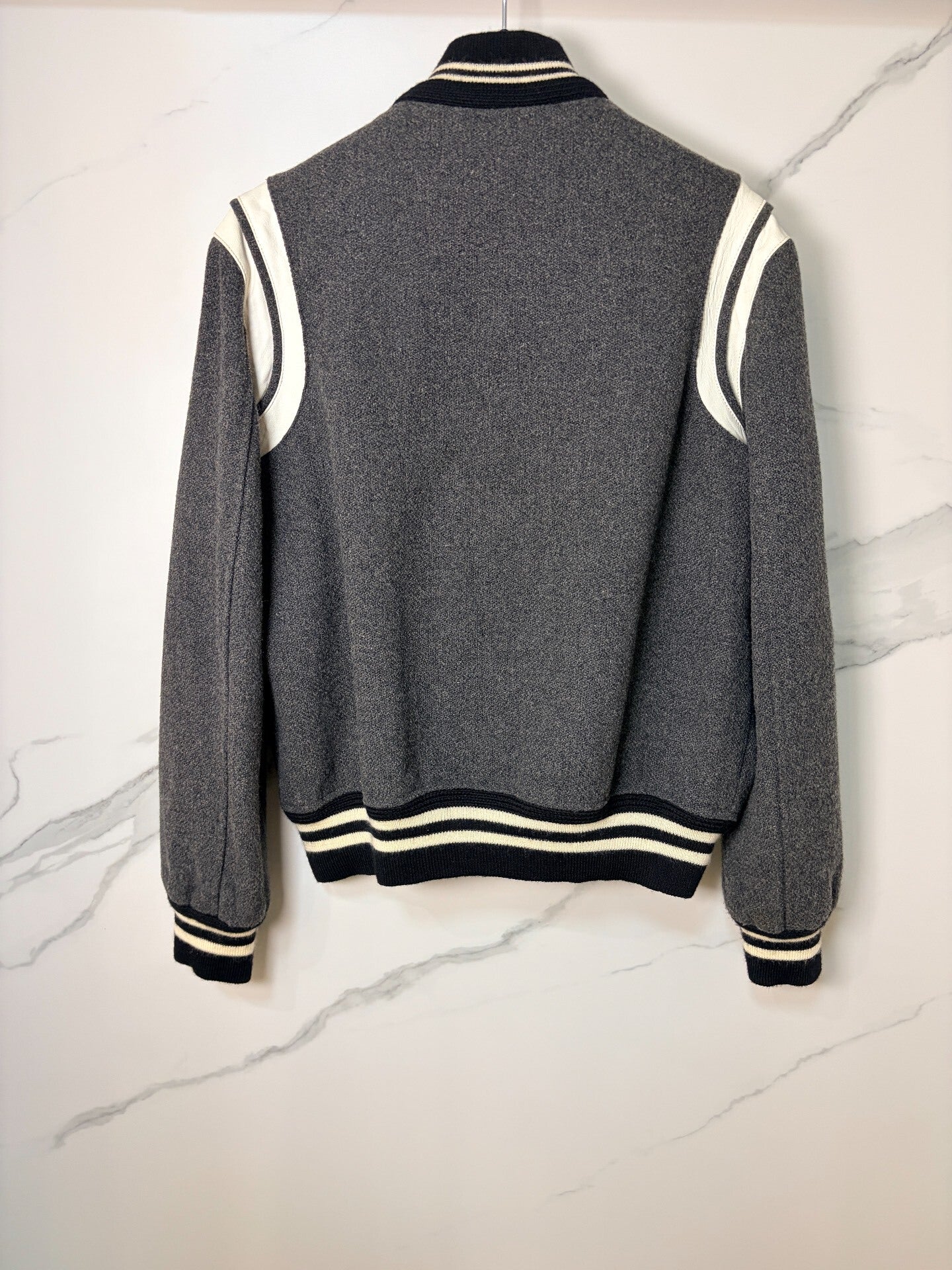 Saint Laurent Gray Varsity Jacket