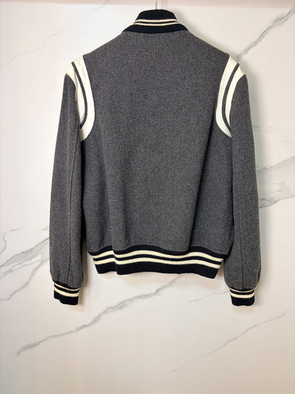 Saint Laurent Gray Varsity Jacket