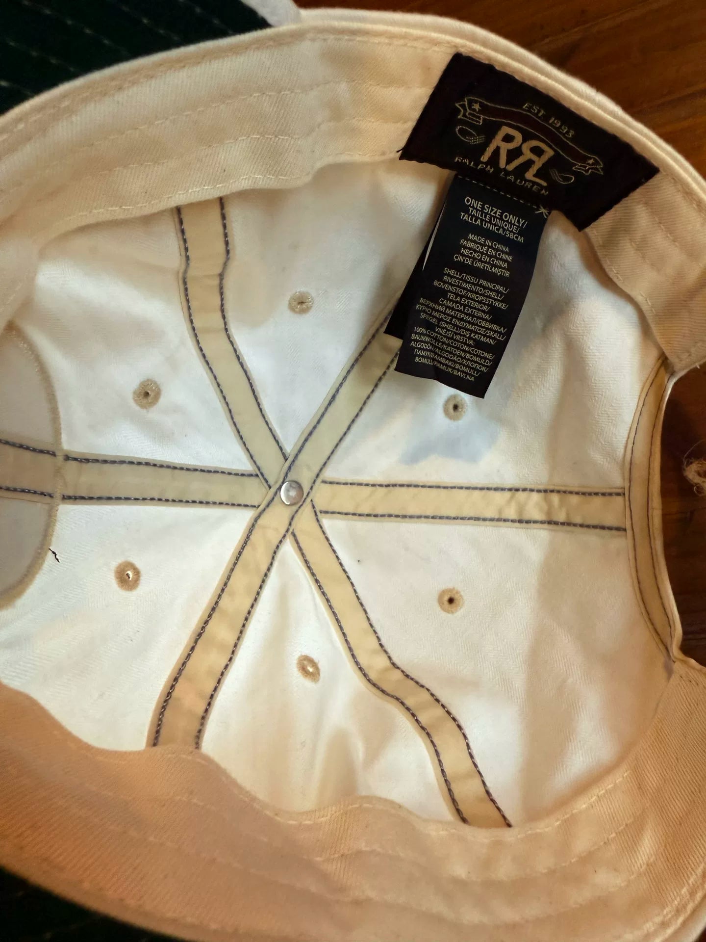 RRL Ralph Lauren White Baseball Cap