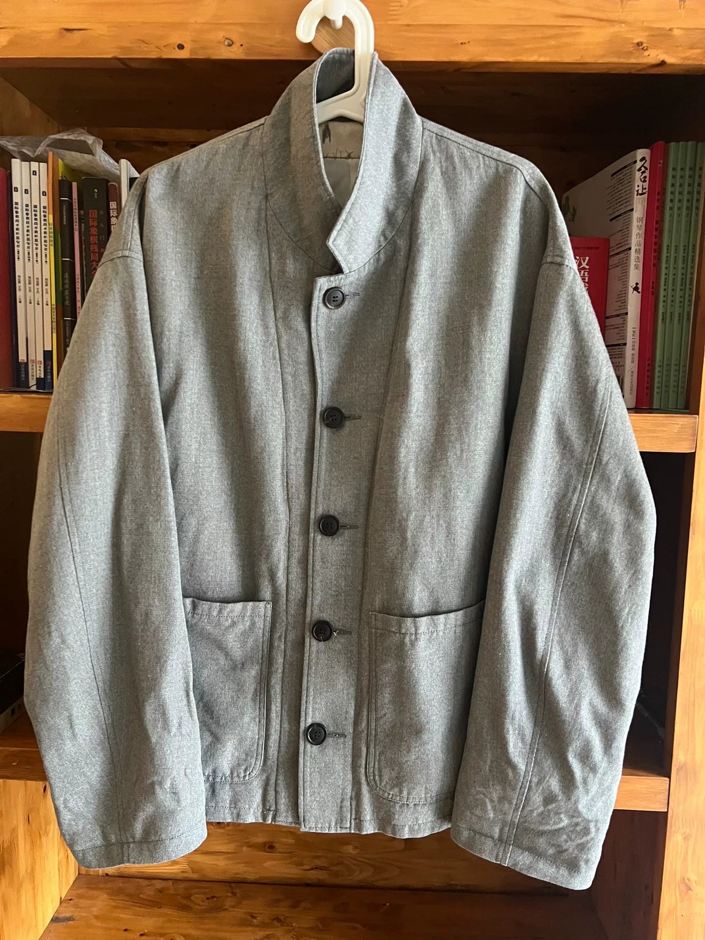 visvim sower jacket in gray wool blend