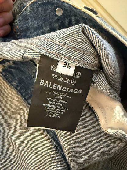 balenciaga graffiti denim jacket size 36