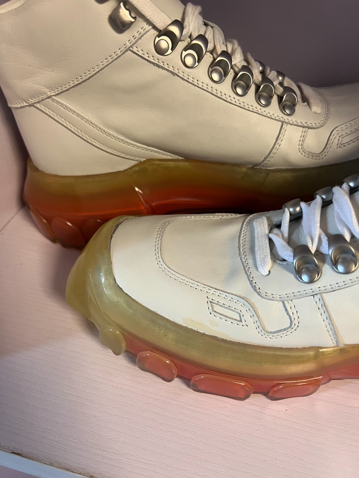 Rick Owens Mainline Leather Rainbow Boots