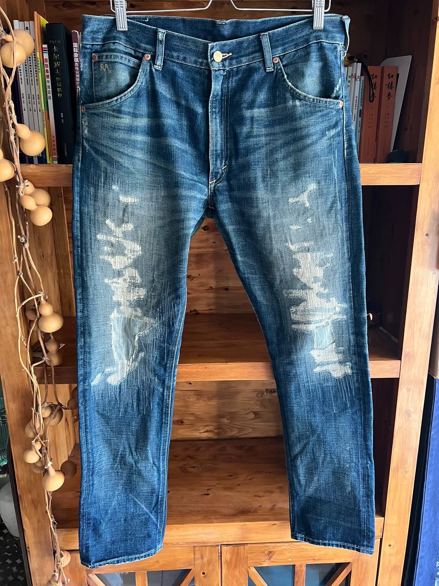 RRL Double RL Distressed Denim Jeans