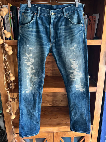 RRL Double RL Distressed Denim Jeans
