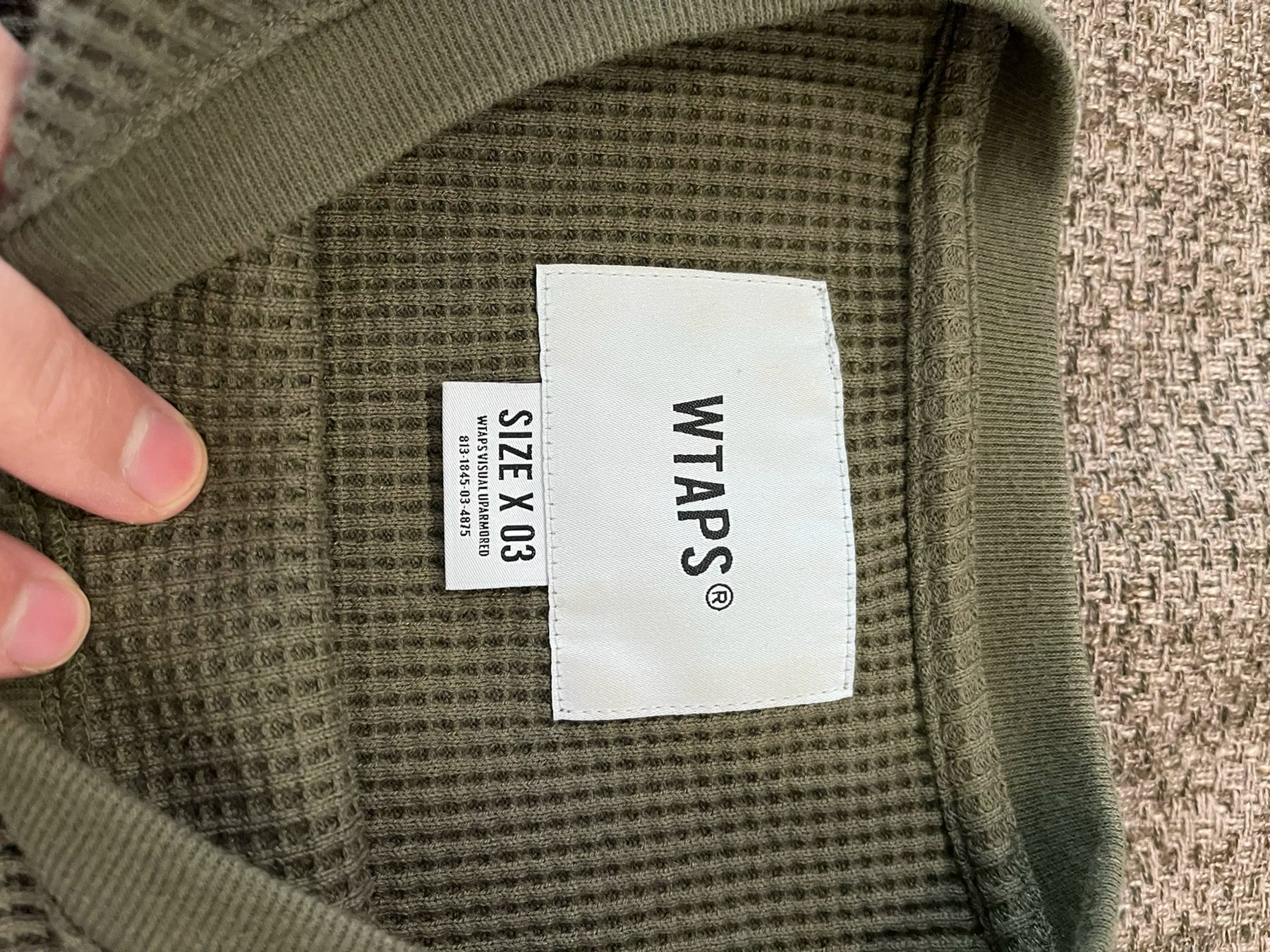 WTAPS 21ss Waffle Long Sleeve Sweatshirt