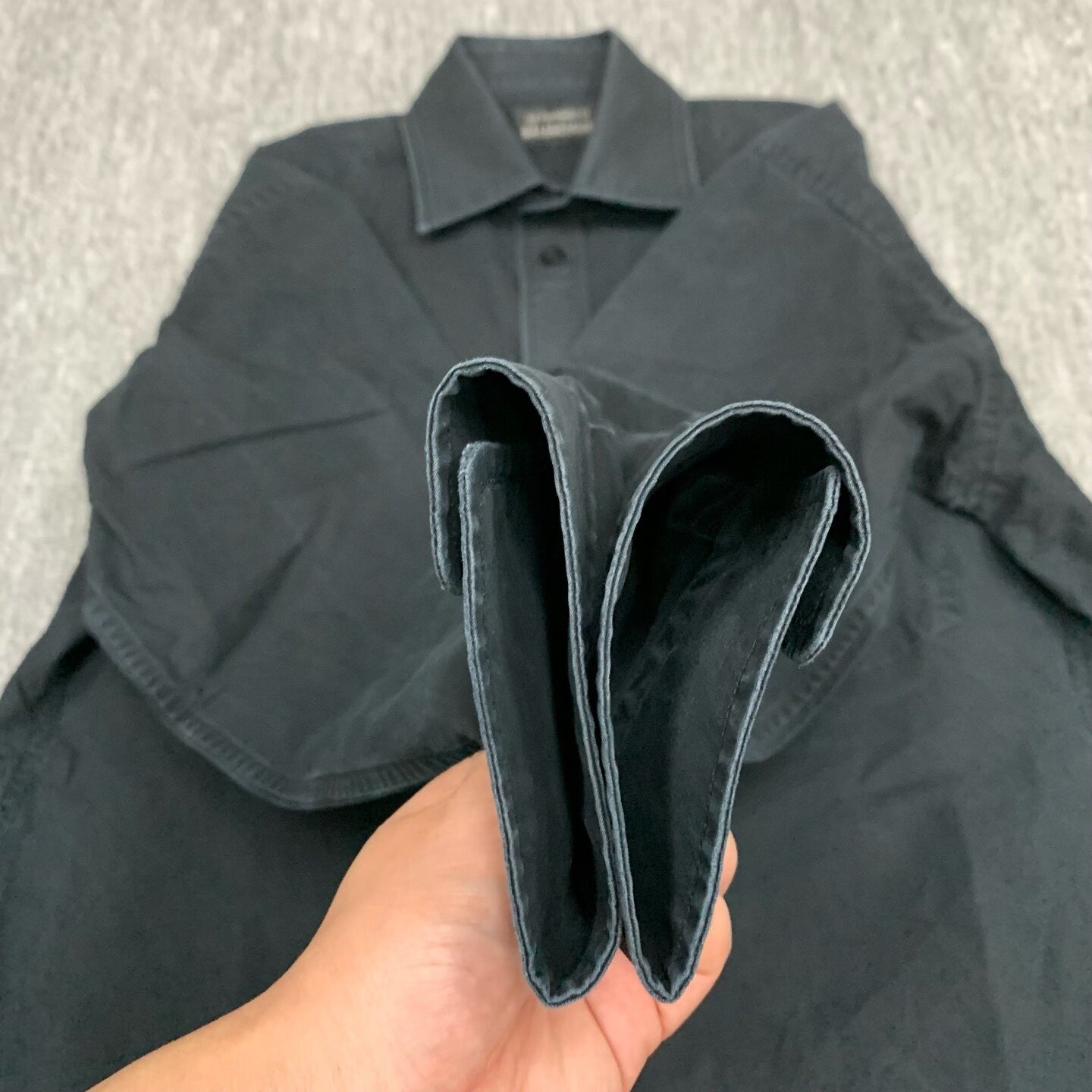 Balenciaga Black Distressed Shirt Jacket Size 36