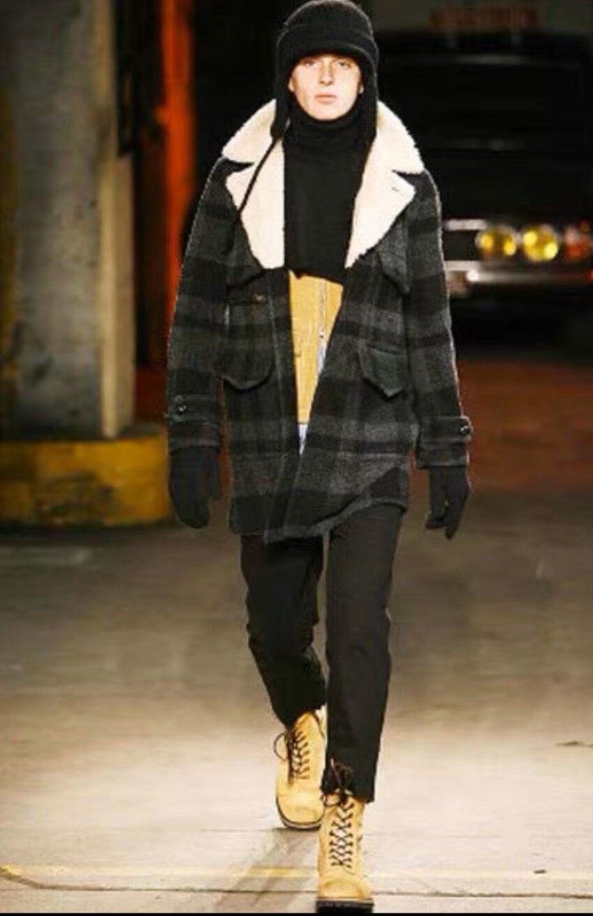 wool coat with faux fur collar