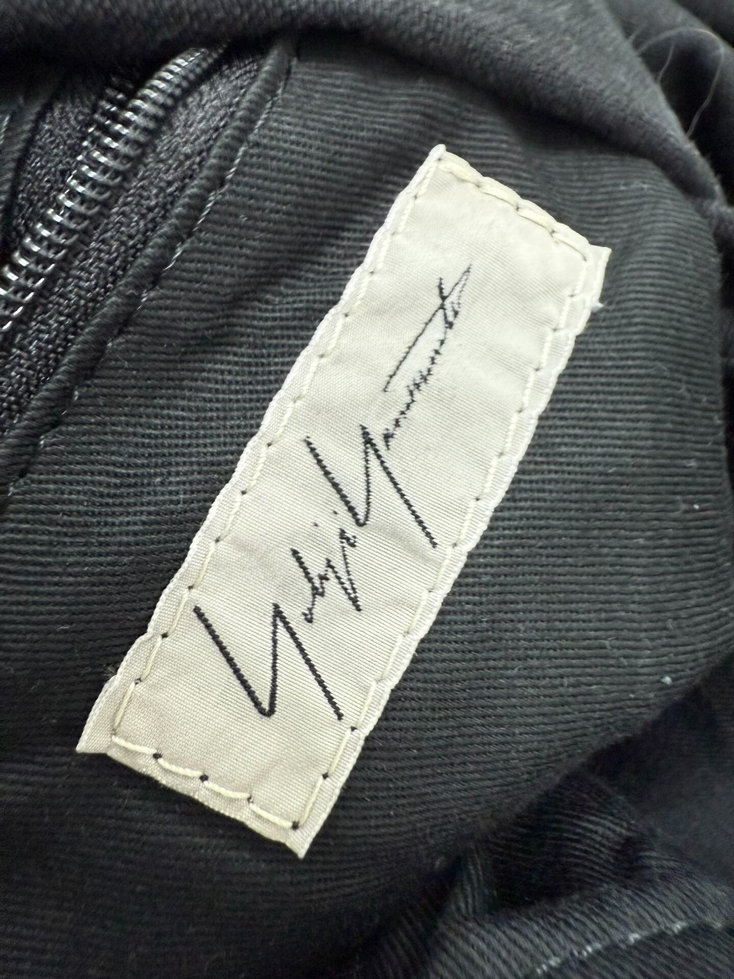 yohji yamamoto double-layered bag with wool